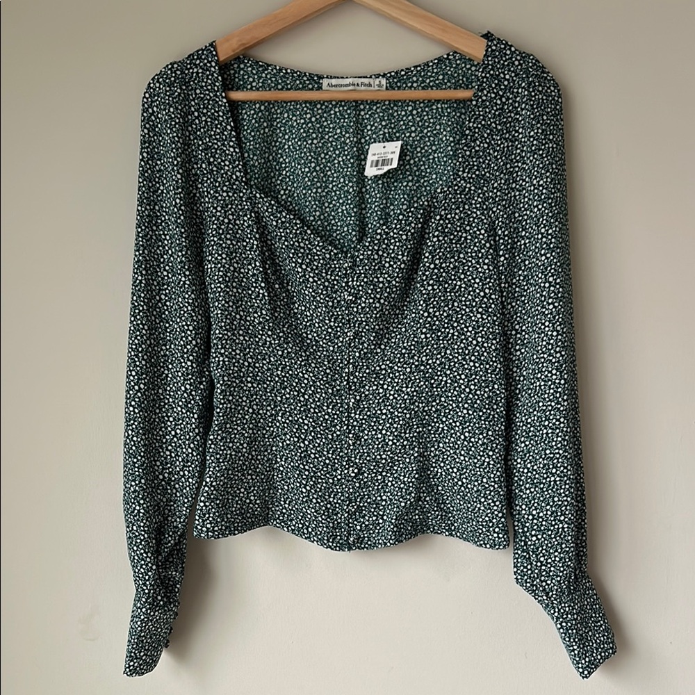 Green Floral Women's Top